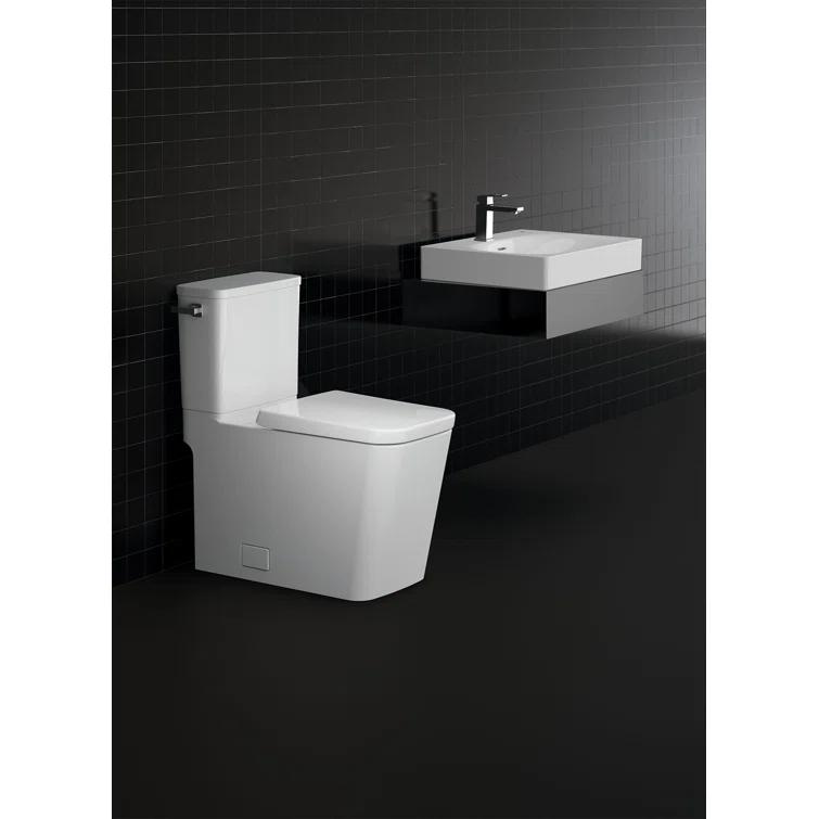 Eurocube® Alpine White Rectangular Wall Mount Bathroom Sink with Overflow