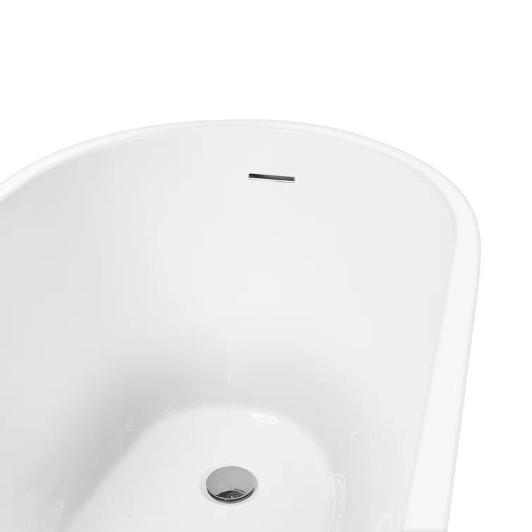 59" x 28" Freestanding Soaking Fiberglass Bathtub