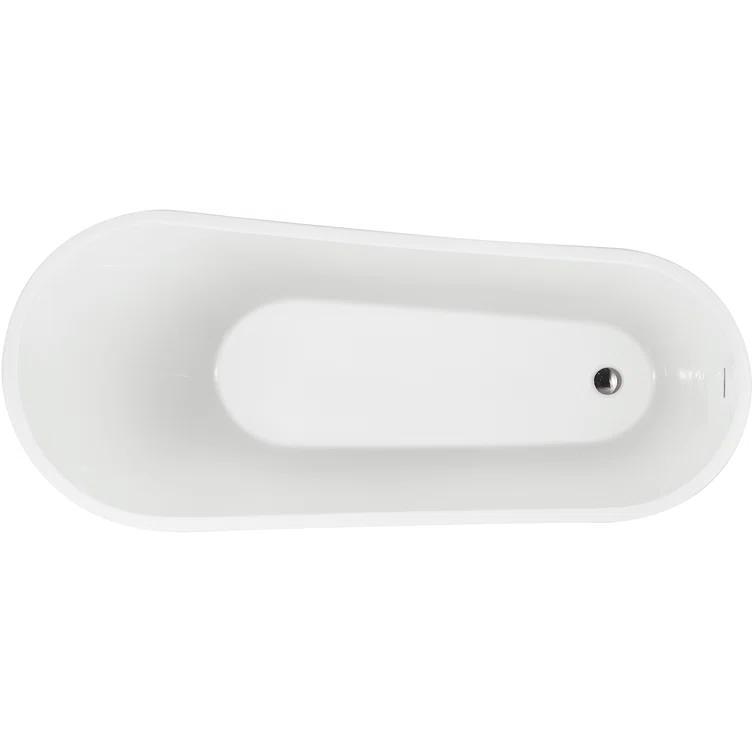 59" x 28" Freestanding Soaking Fiberglass Bathtub