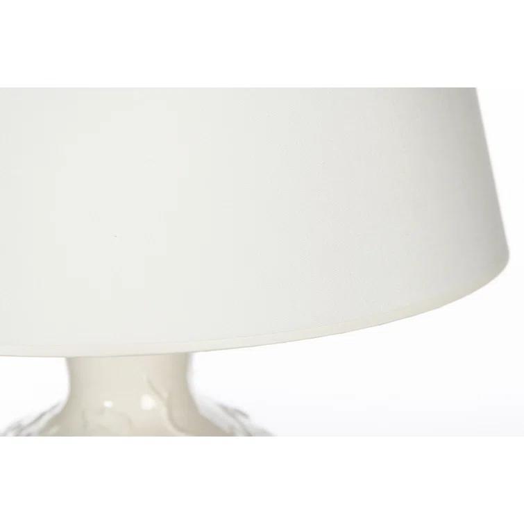 Bradburn Home Crysanthemum Blanc Ceramic Table Lamp