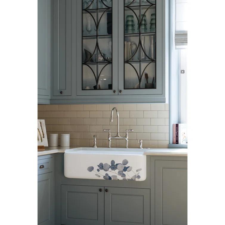 Georgian Era Bridge Kitchen Faucet With Side Spray
