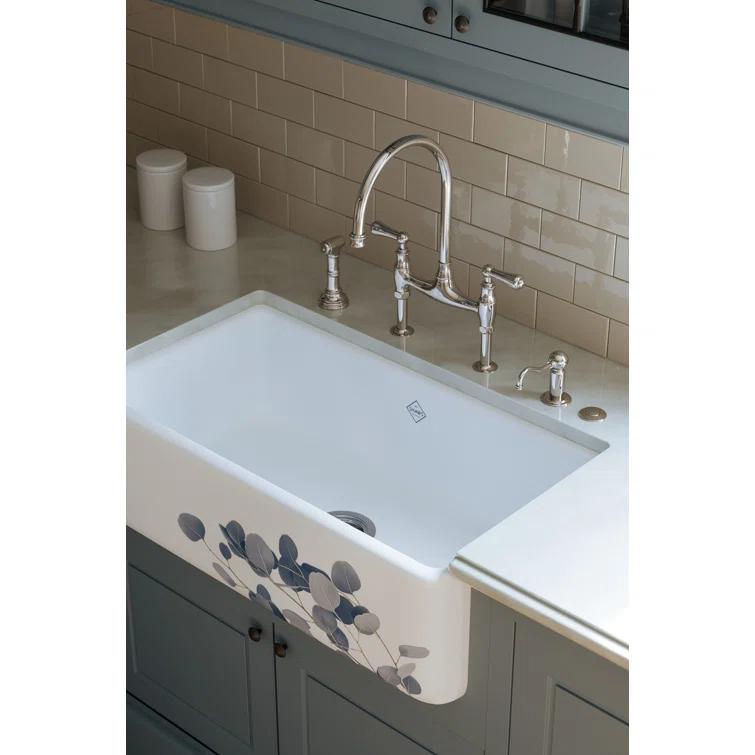 Georgian Era Bridge Kitchen Faucet With Side Spray