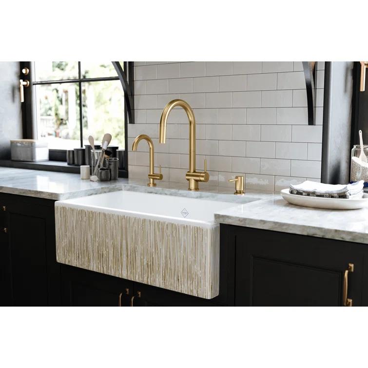 Shaker 33" Single Bowl Farmhouse Apron Front Fireclay Kitchen Sink