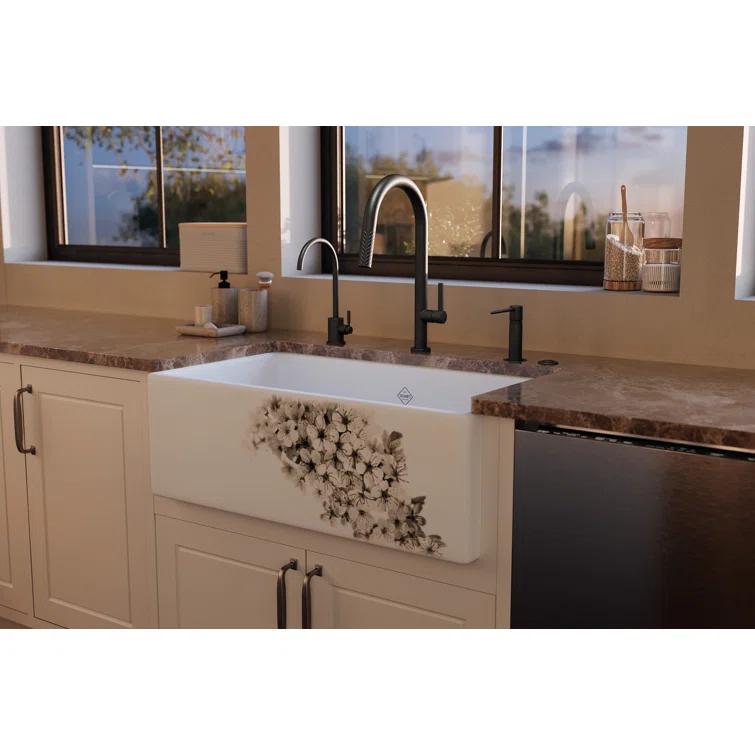 Shaker 33" Single Bowl Farmhouse Apron Front Fireclay Kitchen Sink