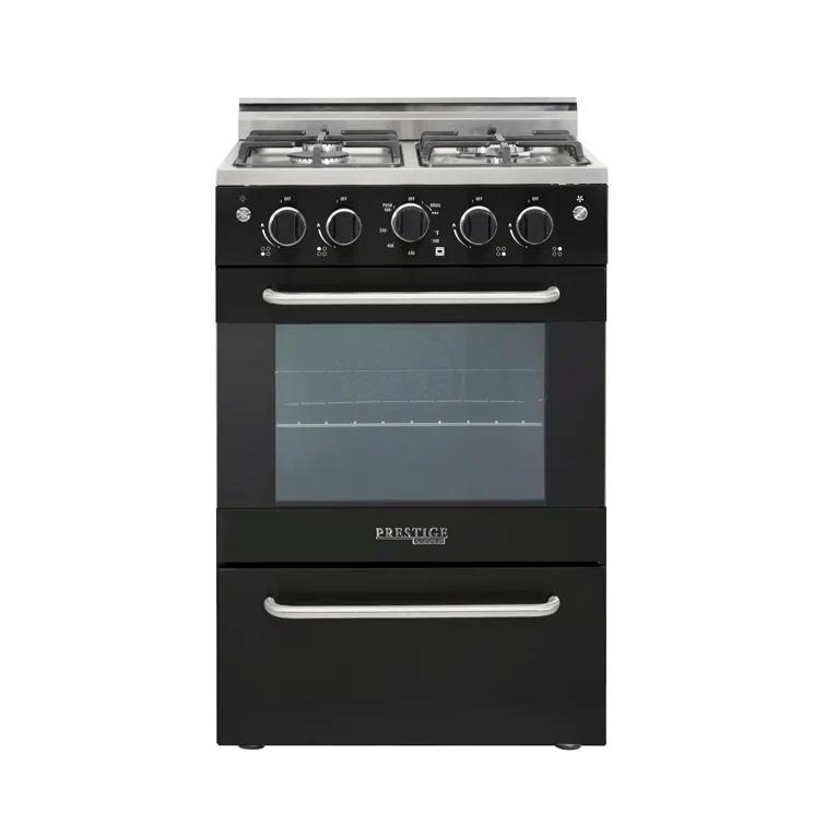 Unique Appliances Prestige 23.5" 4 burner 2.3 cu. ft. Freestanding Gas Range with Convection Oven UGP-24V PC1 B