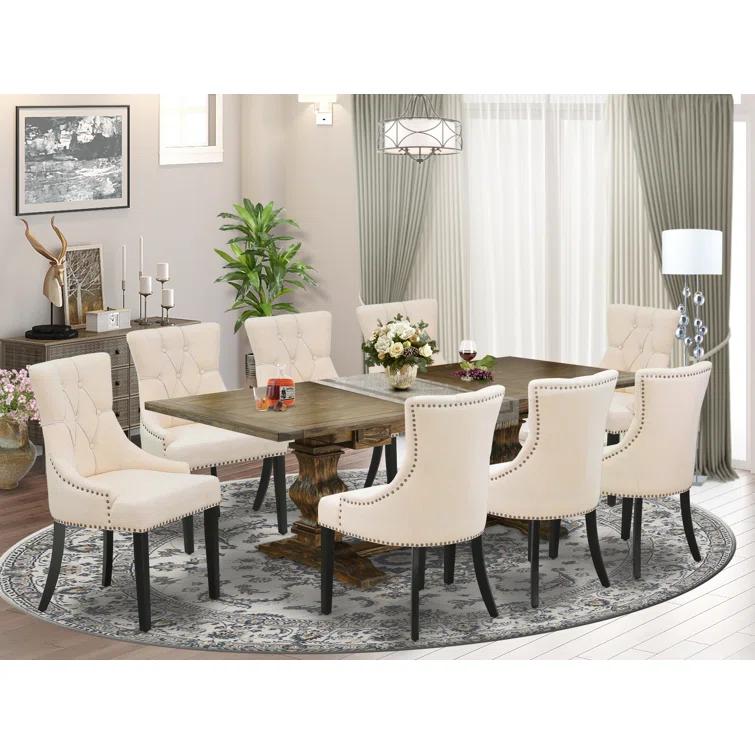 Lassale Removable Leaf Solid Wood Dining Set