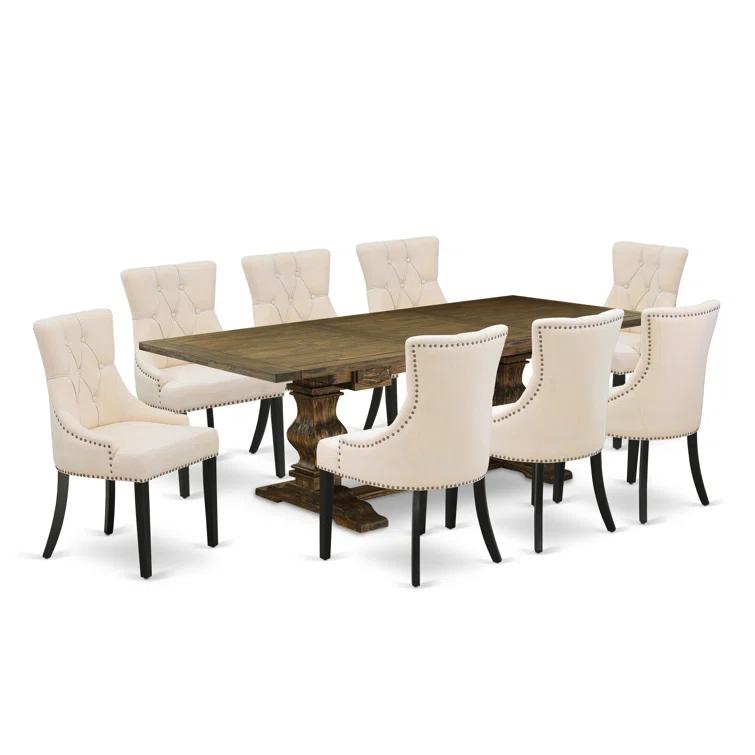 Lassale Removable Leaf Solid Wood Dining Set