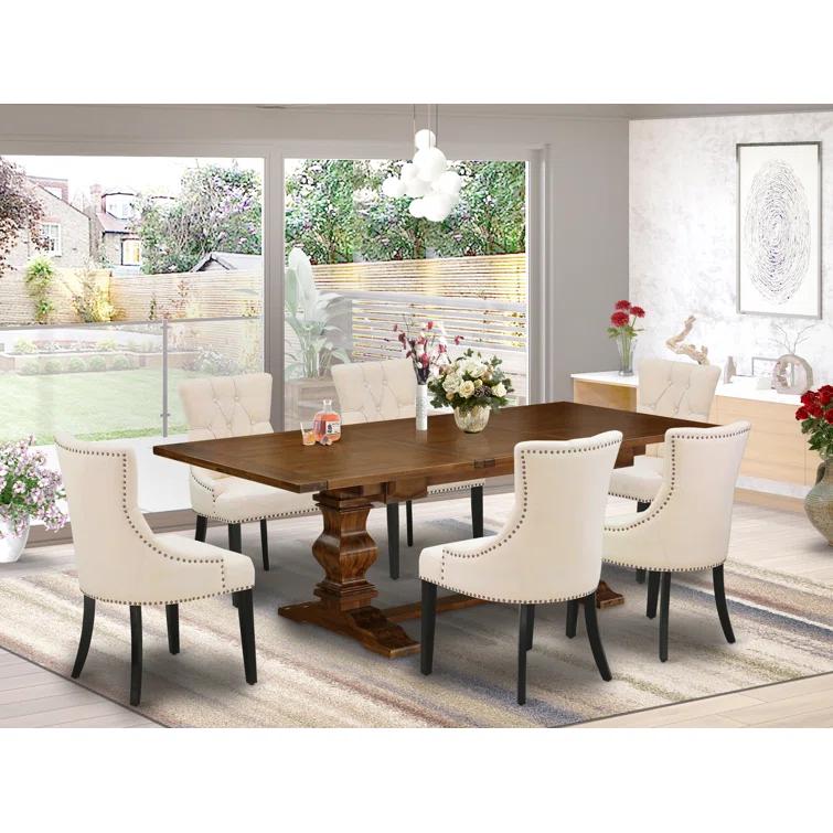 Lassale Removable Leaf Solid Wood Dining Set