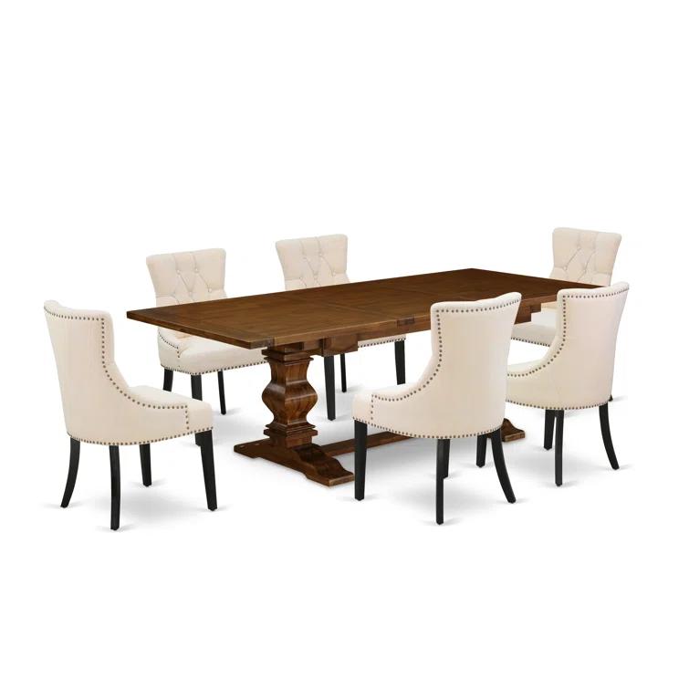 Lassale Removable Leaf Solid Wood Dining Set