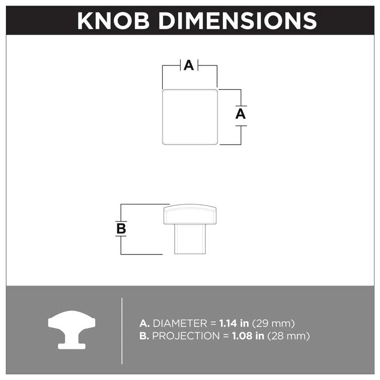 1 3/16" Length Square Knob