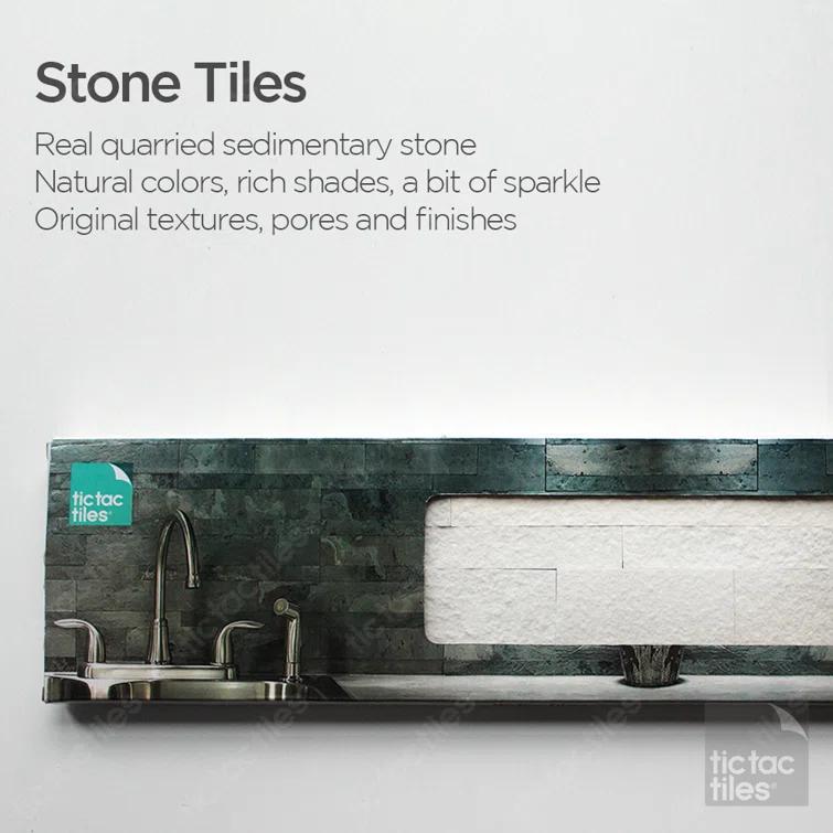 5.9'' W x 23.6'' L Natural Stone Peel and Stick Mosaic Tile