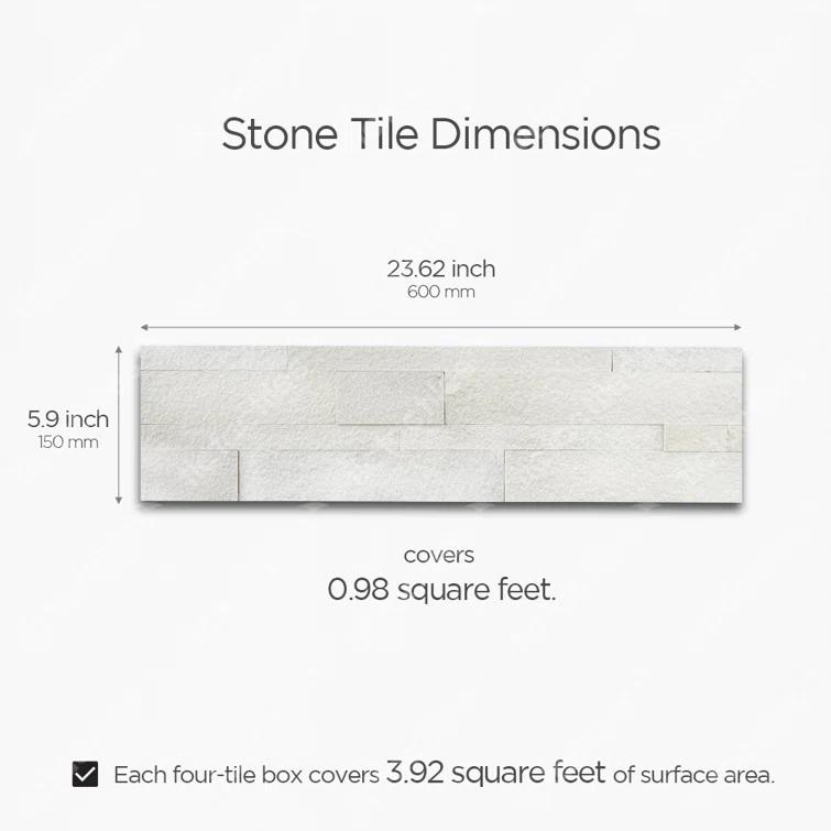 5.9'' W x 23.6'' L Natural Stone Peel and Stick Mosaic Tile