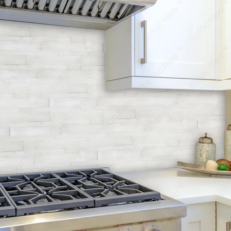 5.9'' W x 23.6'' L Natural Stone Peel and Stick Mosaic Tile