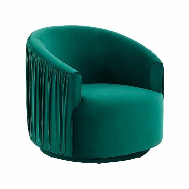 Velvet Swivel Barrel Chair