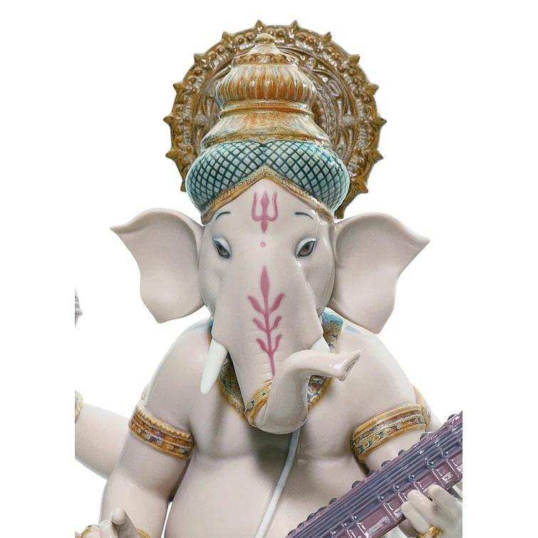 Lladro Veena Ganesha Figurine