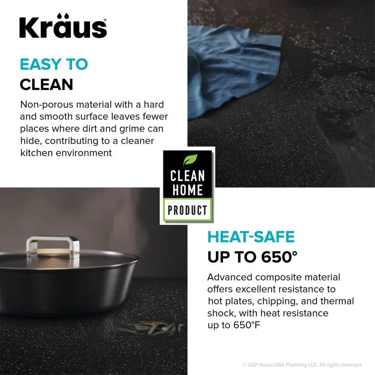 33 in. KRAUS Bellucci Workstation Drop-In Granite Composite Single Bowl Kitchen Sink with Accessories