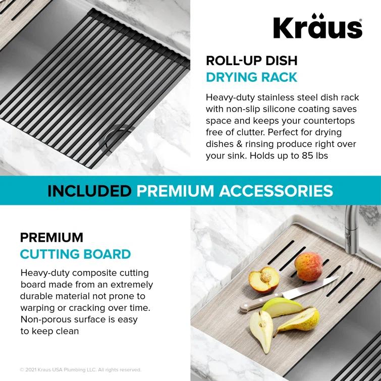 Kraus Bellucci 32 in. Undermount Quartz Composite Single Bowl Kitchen Sink with Accessories