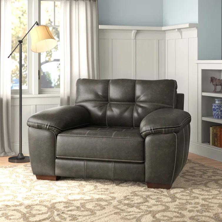Peosta 61" Wide Tufted Polyester Chair and a Half