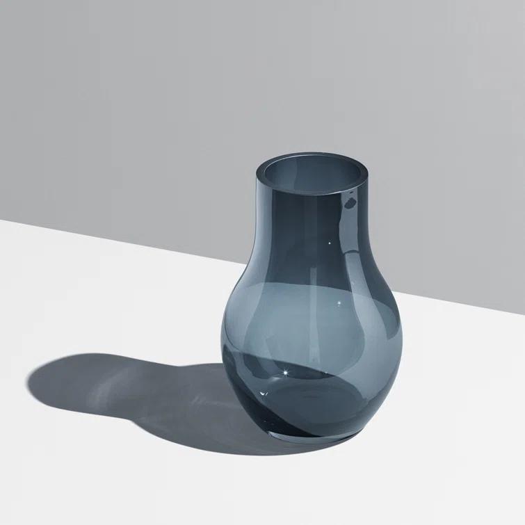 Scandinavian Blue Glass Cafu Table Vase - 8.5" H