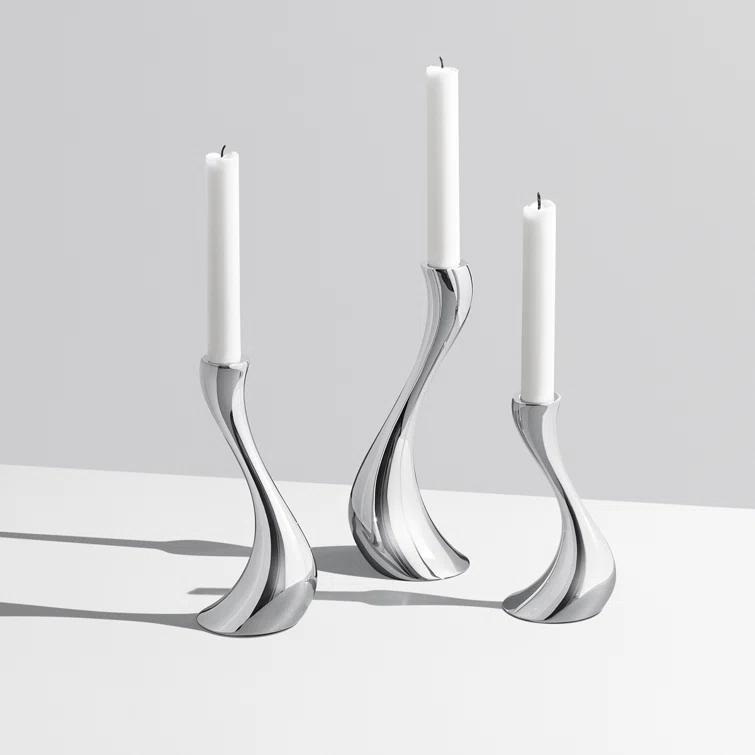 Cobra 3 Piece Stainless Steel Table Top Candlestick Set