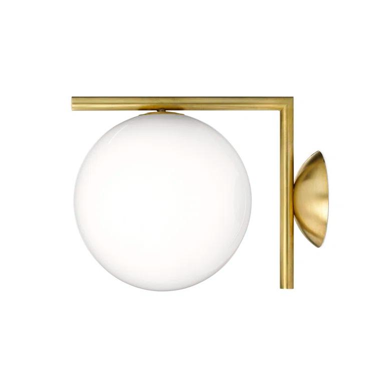 Large Brass Dimmable Direct Wired Sconce