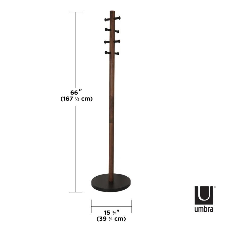 Pillar 8 - Hook Freestanding Solid Wood Coat Rack