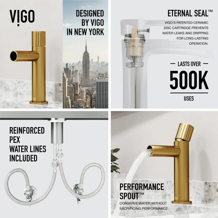 Ashford 8" H Single Handle Single Hole Bathroom Faucet