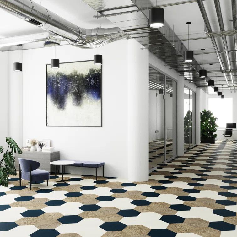 GlueCore Mosaic 28mil x 12" W x 10" L Glue Down Vinyl Tile Flooring