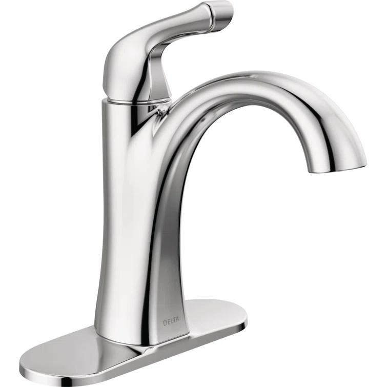 Delta Arvo Single Hole Bathroom Faucet with Drain Assembly, Single Handle Bathroom Sink Faucet 15840LF