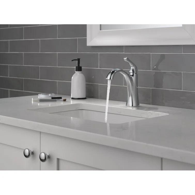 Delta Arvo Single Hole Bathroom Faucet with Drain Assembly, Single Handle Bathroom Sink Faucet 15840LF