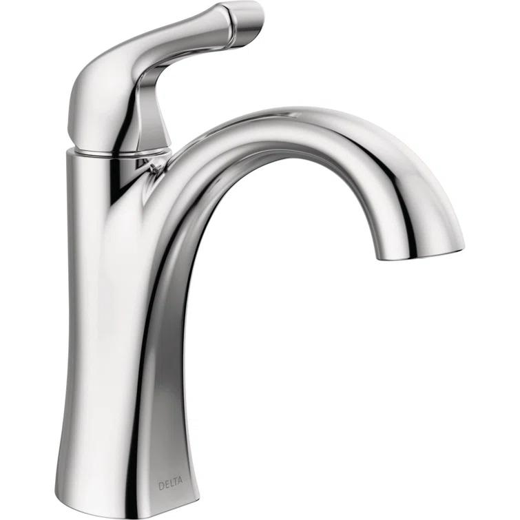 Delta Arvo Single Hole Bathroom Faucet with Drain Assembly, Single Handle Bathroom Sink Faucet 15840LF