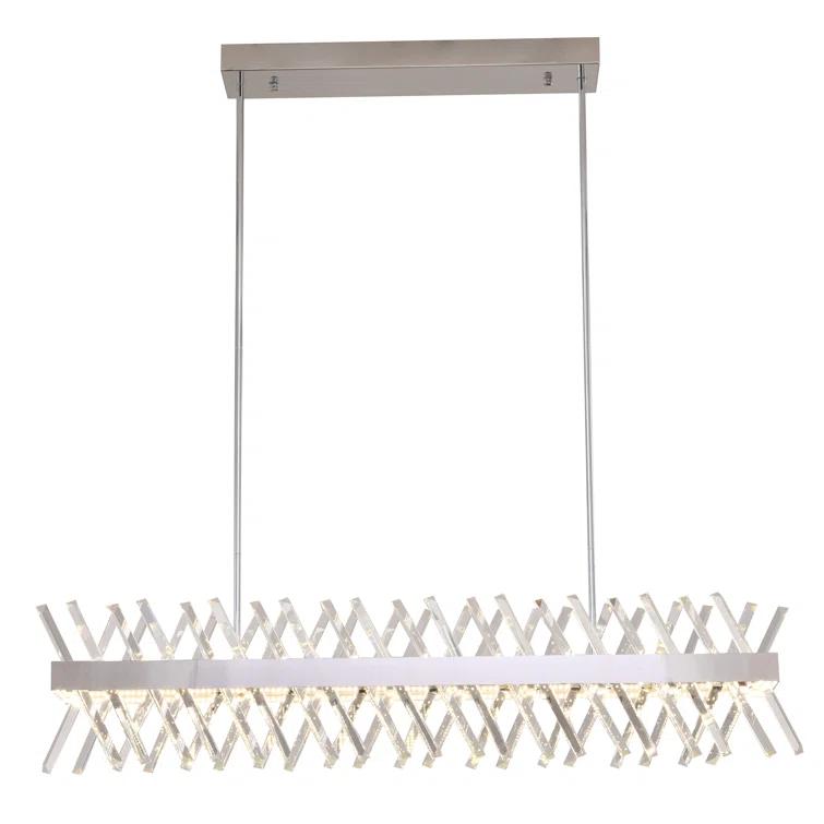 Chrome and Crystal 40" LED Rectangle Chandelier