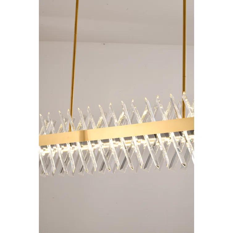 Chrome 40" Crystal Plug-in LED Chandelier