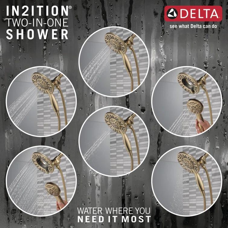 Delta Arvo Single-Function Tub Shower Faucet Set, Shower Trim Kit with In2ition Shower Head and Valve 144840-CZ-I