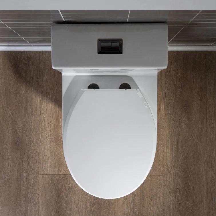 1.28 GPF Elongated Comfort ADA Height One Piece Dual-Flush Toilet with Soft-Closing Seat,MAP Flushing 1000G