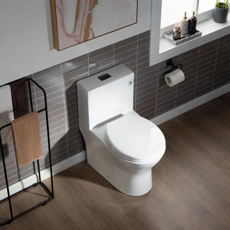 1.28 GPF Elongated Comfort ADA Height One Piece Dual-Flush Toilet with Soft-Closing Seat,MAP Flushing 1000G