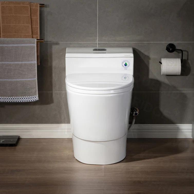WoodBridge 1.6 Gallons GPF Elongated Comfort Height Floor Mounted One-Piece Toilet (Seat Included)