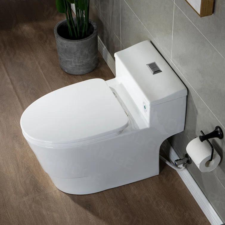 WoodBridge 1.6 Gallons GPF Elongated Comfort Height Floor Mounted One-Piece Toilet (Seat Included)