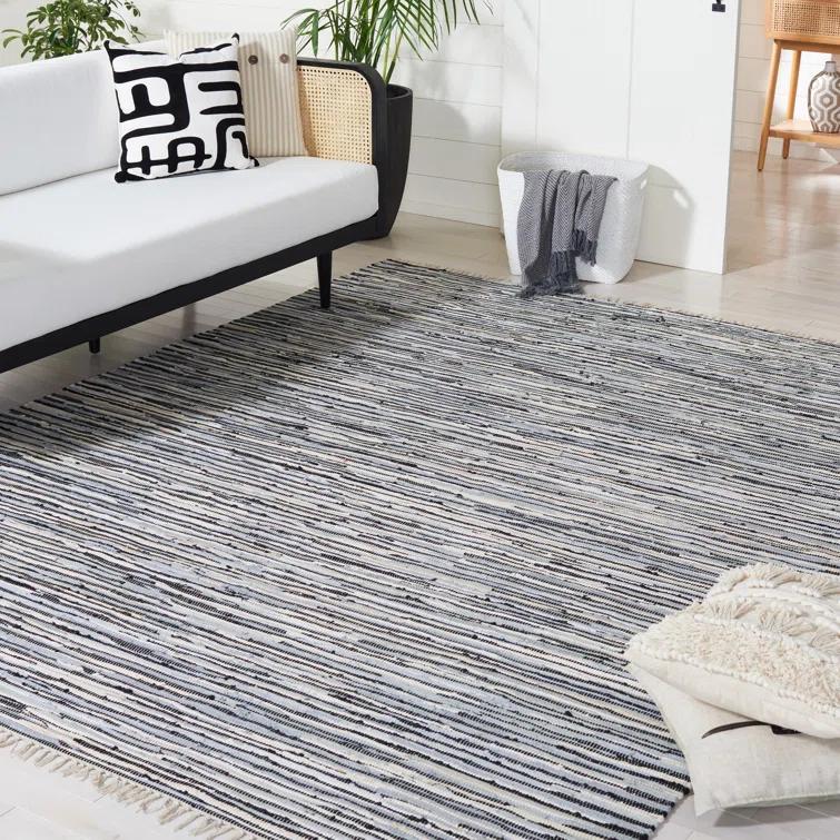 Fales Rag Rug Hand Woven Cotton Striped Rug