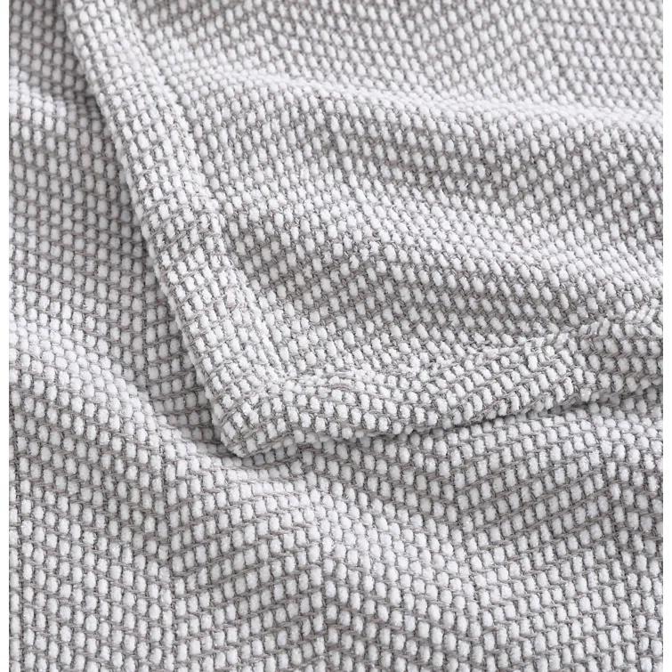 Vera Wang Chenille Pique Cotton Grey Blanket
