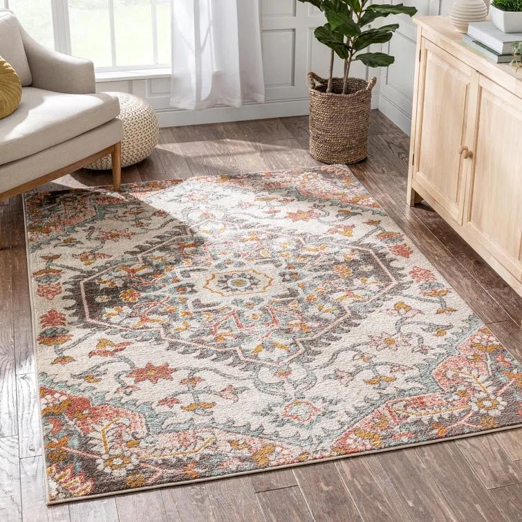 Espey Gwendolyn Blush Bohemian Oriental Medallion Rug