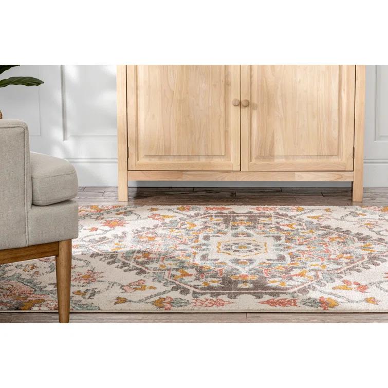 Espey Gwendolyn Blush Bohemian Oriental Medallion Rug