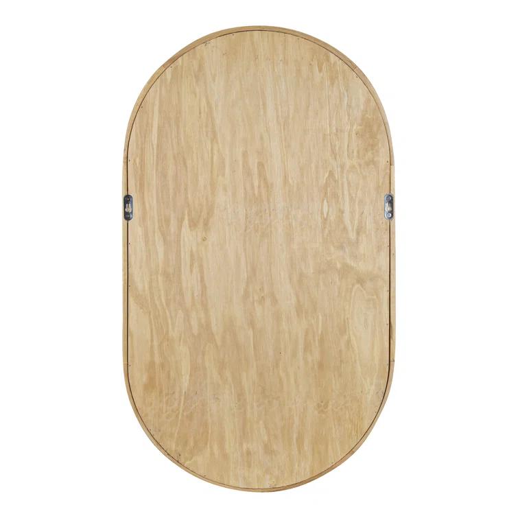 Minx Oval Solid Mango Wood Accent Wall Shelf