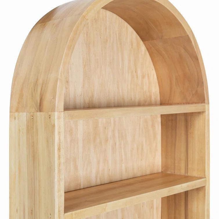 Minx Oval Solid Mango Wood Accent Wall Shelf