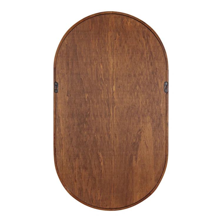 Minx Oval Solid Mango Wood Accent Wall Shelf