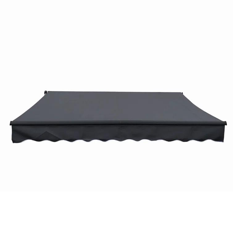Retractable Home Patio Awning | Deck Canopy |UV Protection Sunshade | Manual Black Frame | Upgraded 2024