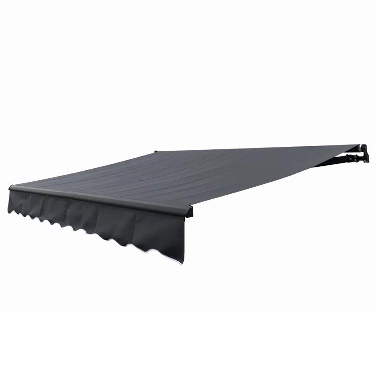 Retractable Home Patio Awning | Deck Canopy |UV Protection Sunshade | Manual Black Frame | Upgraded 2024