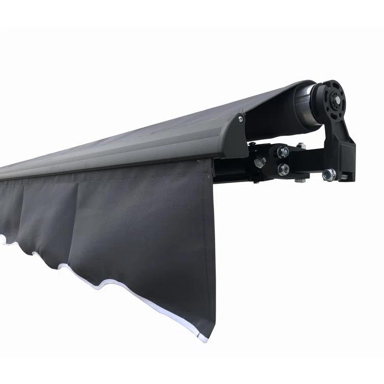 Retractable Home Patio Awning | Deck Canopy |UV Protection Sunshade | Manual Black Frame | Upgraded 2024