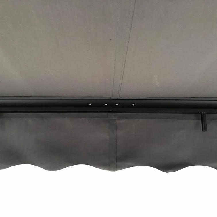 Retractable Home Patio Awning | Deck Canopy |UV Protection Sunshade | Manual Black Frame | Upgraded 2024