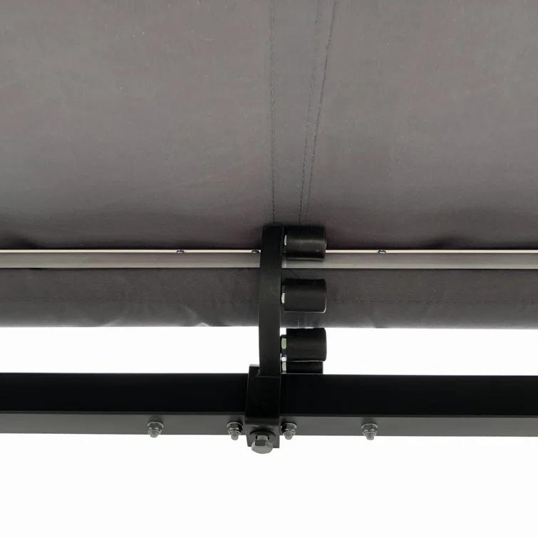 Retractable Home Patio Awning | Deck Canopy |UV Protection Sunshade | Manual Black Frame | Upgraded 2024